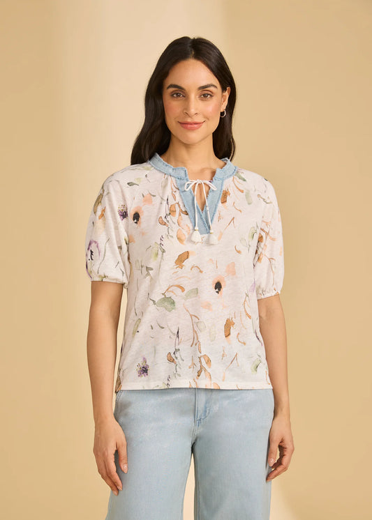 Delicate Floral SS Top