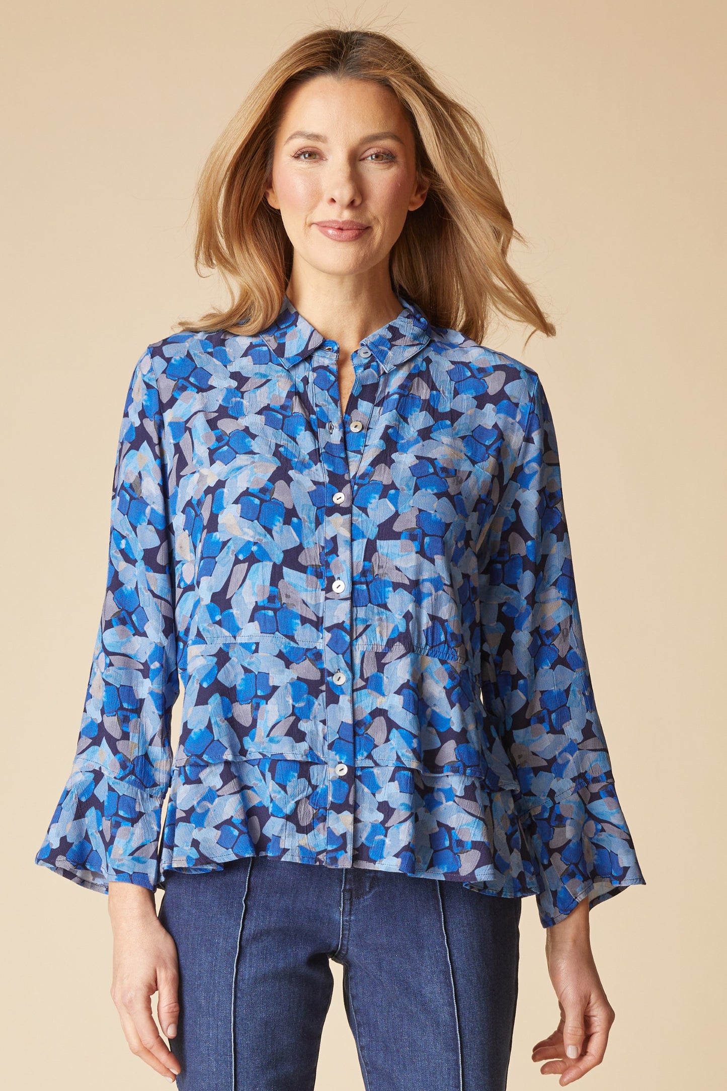 Painted Stones Flounce Shirt