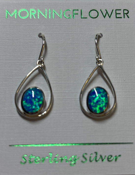 925 Opal Teardrop Earrings