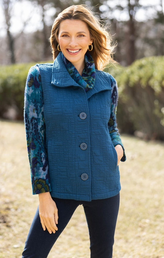 Quilted Button Vest