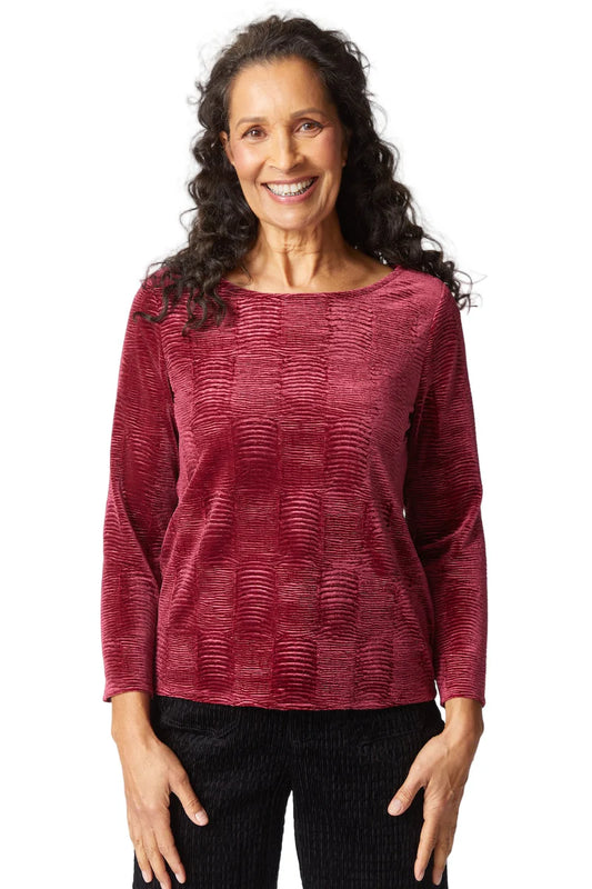 Crinkle Velvet Blouse