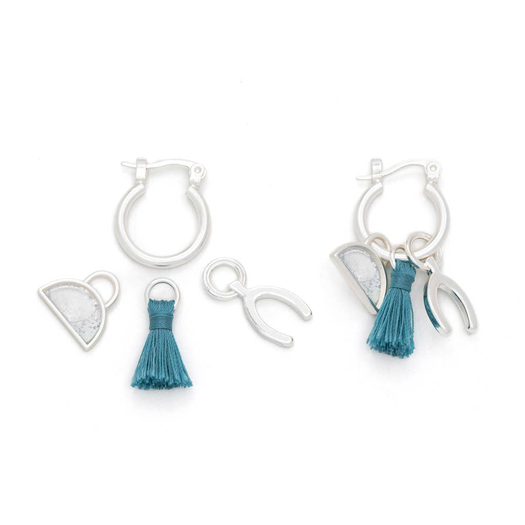 Interchangeable Charm Earring - Opalite/Healing/Silver