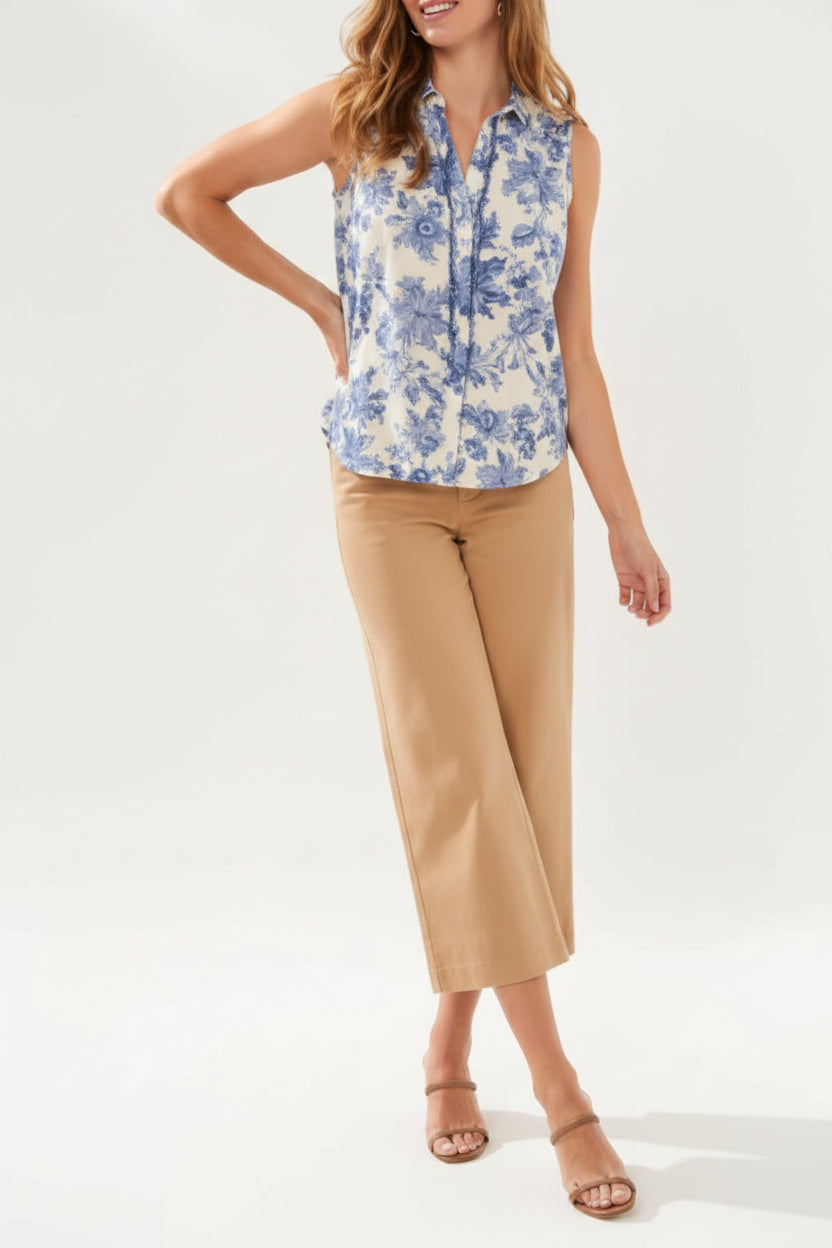 Sleeveless Blouse w/ Cord