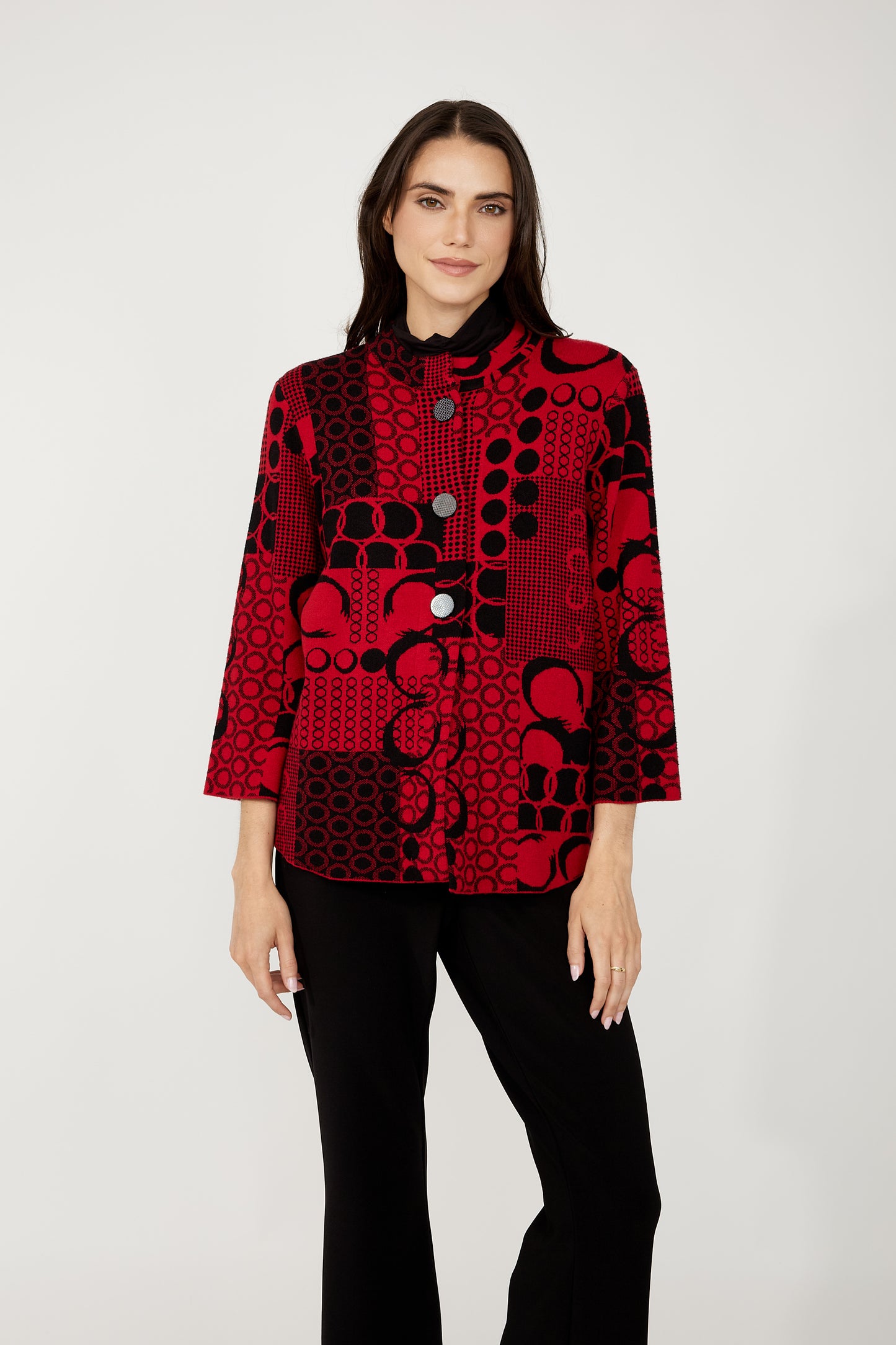 Geo Circles Knit Blazer