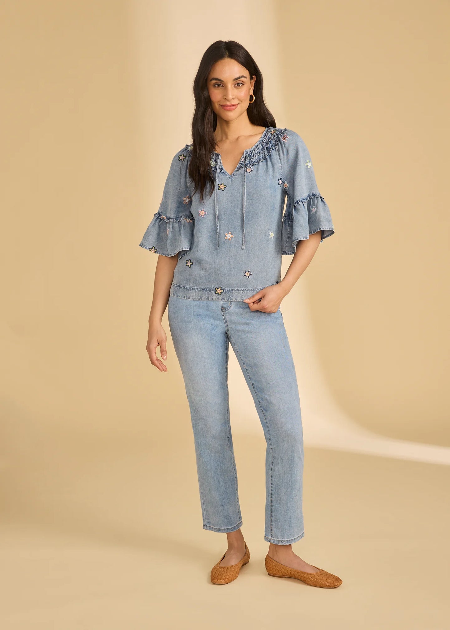 Daisies & Denim Blouse