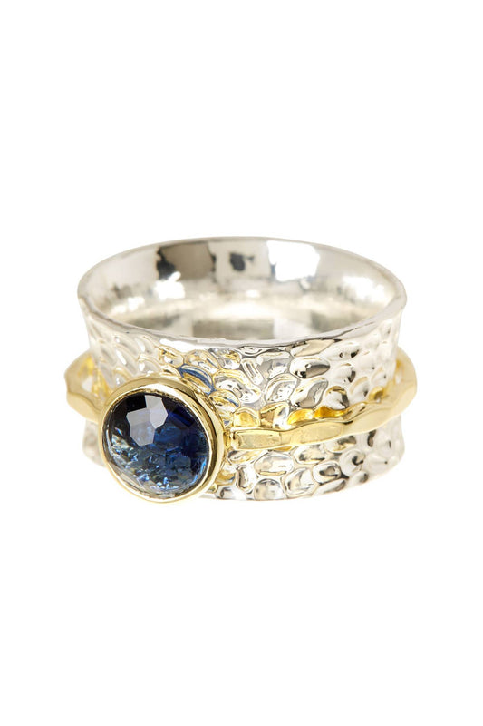 Zoey Simmons - London Blue Crystal Spinner Ring