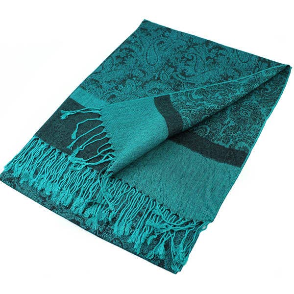 Paisley Pashmina Scarf- Teal