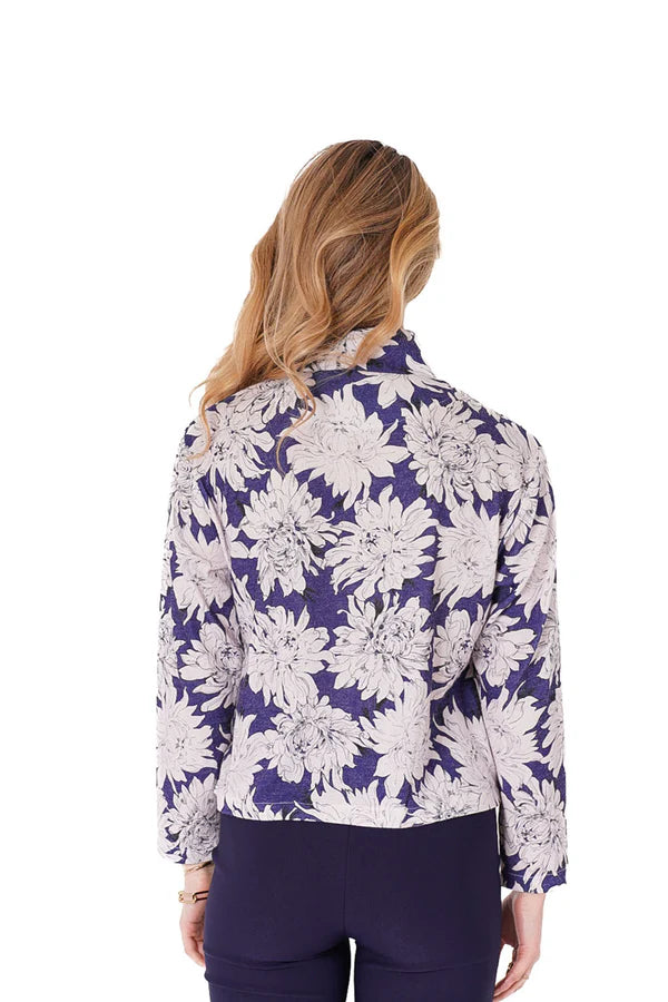 Floral Zip Up Cardigan