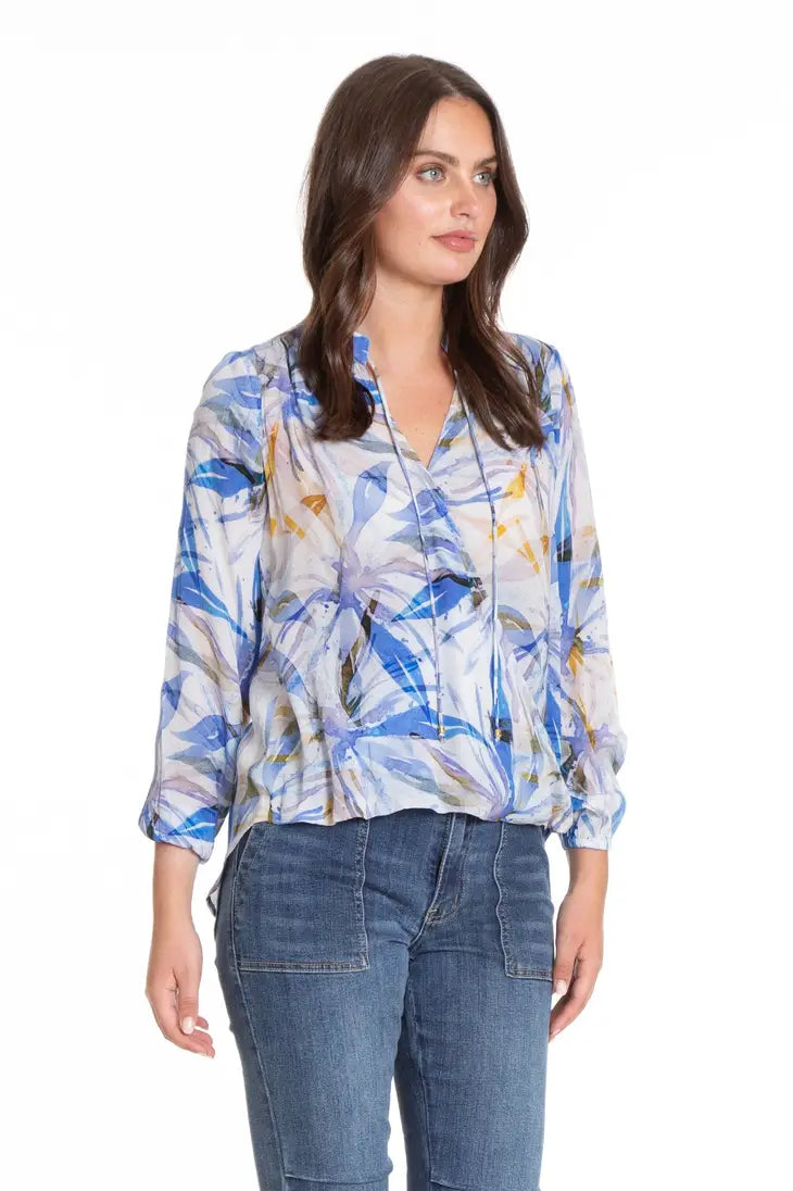 Floral Crossover Blouse