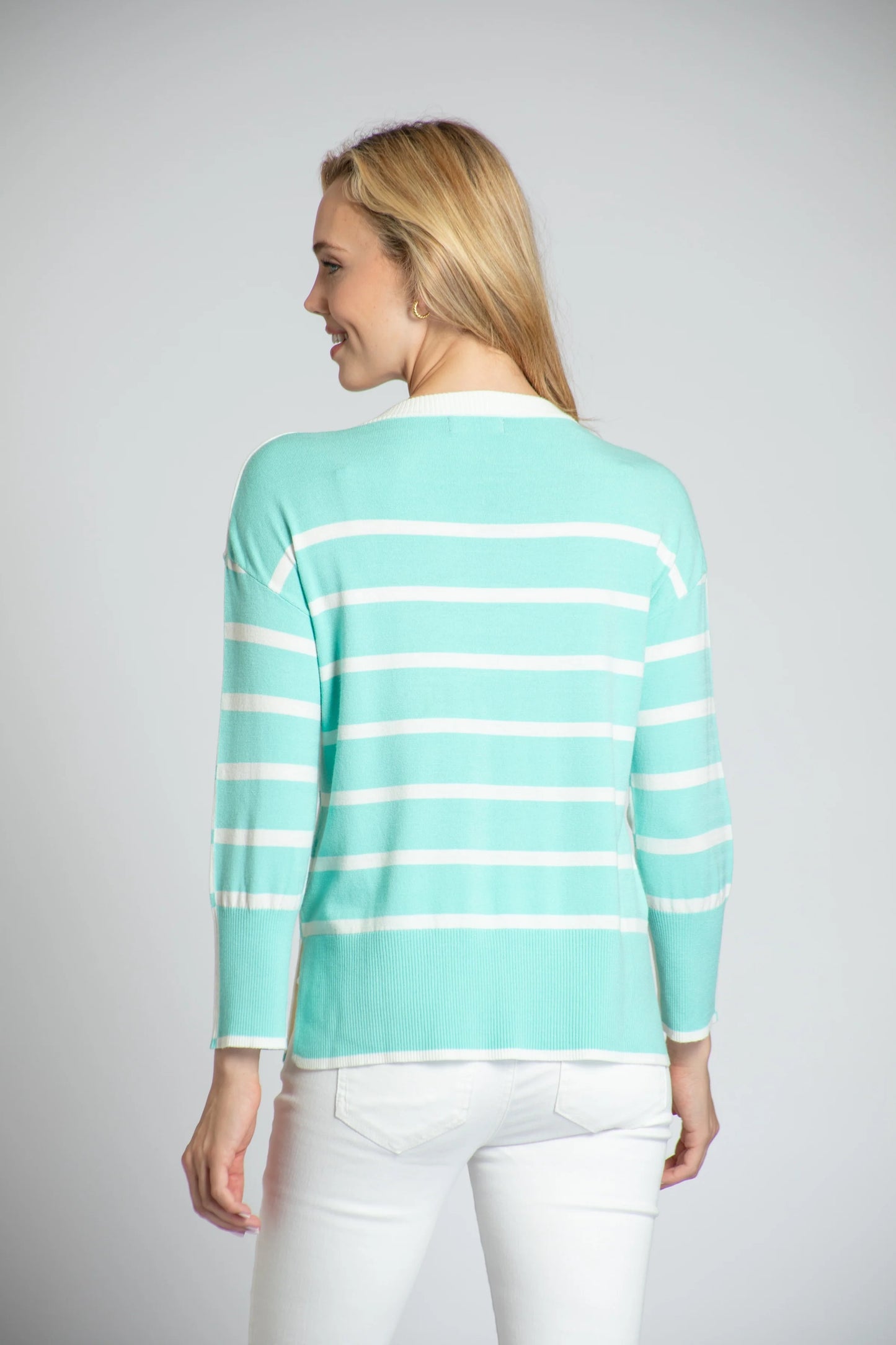 Aqua Stripes Pullover