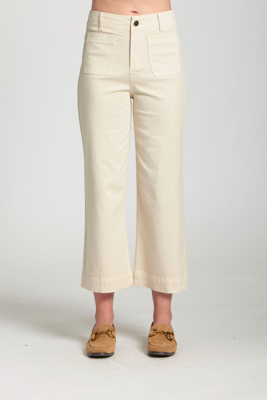 Patch Pocket Wide Leg Jean
