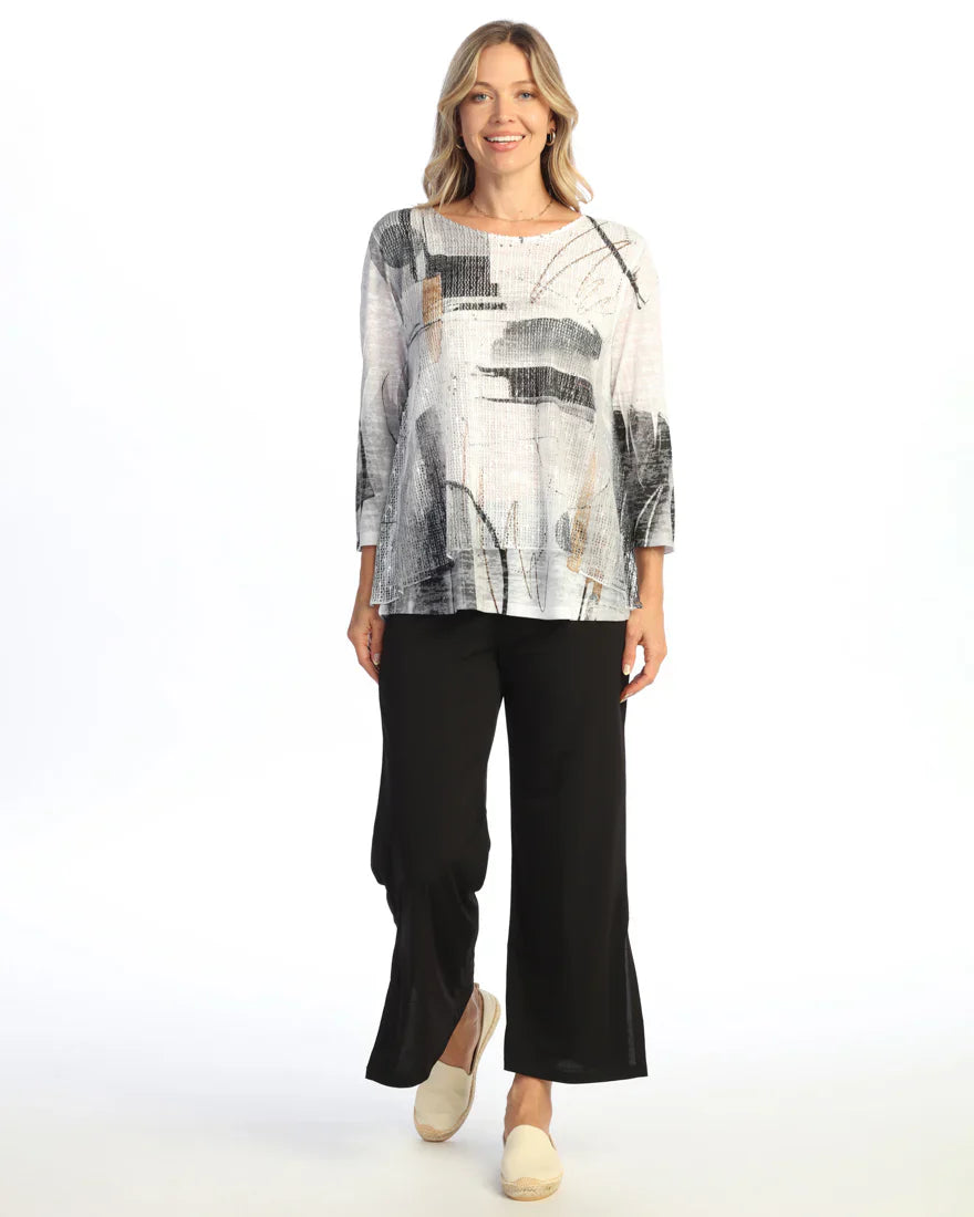 Mesh Layered Burnout Blouse