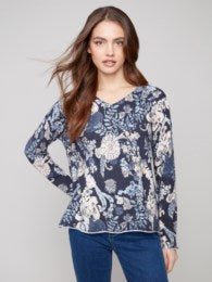 Floral V-Neck Sweater