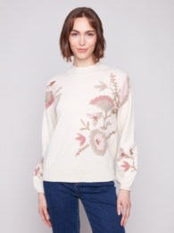 Printed Mock Neck Sweater