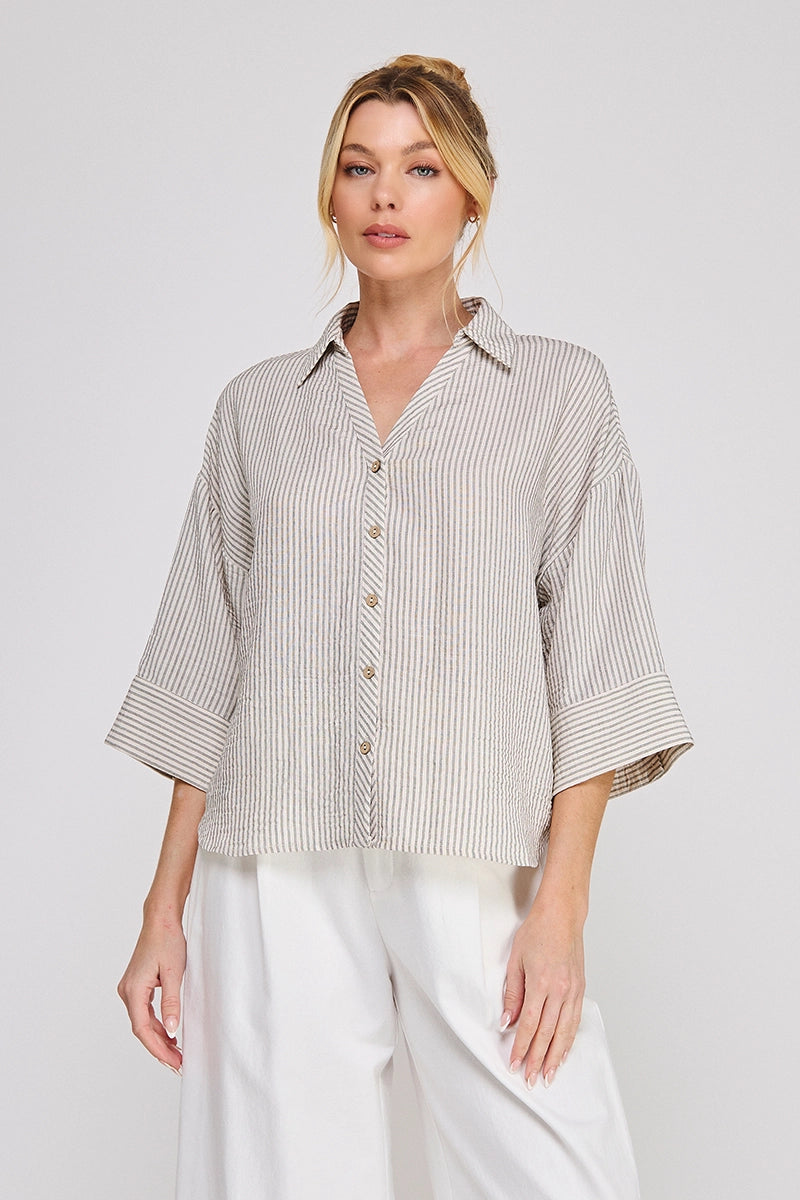 Textured Striped Shirt