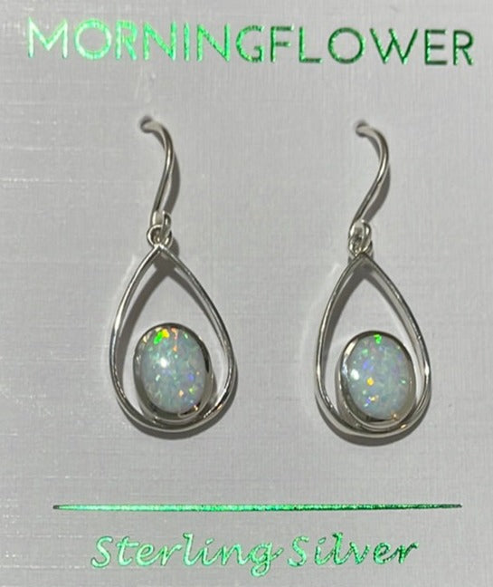 925 Opal Teardrop Earrings