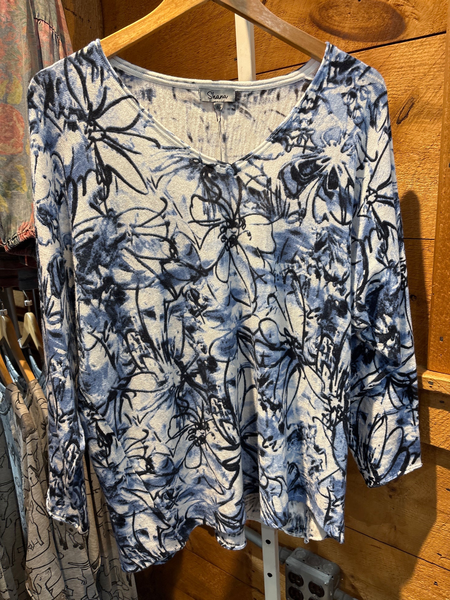 Floral V-Neck Sweater