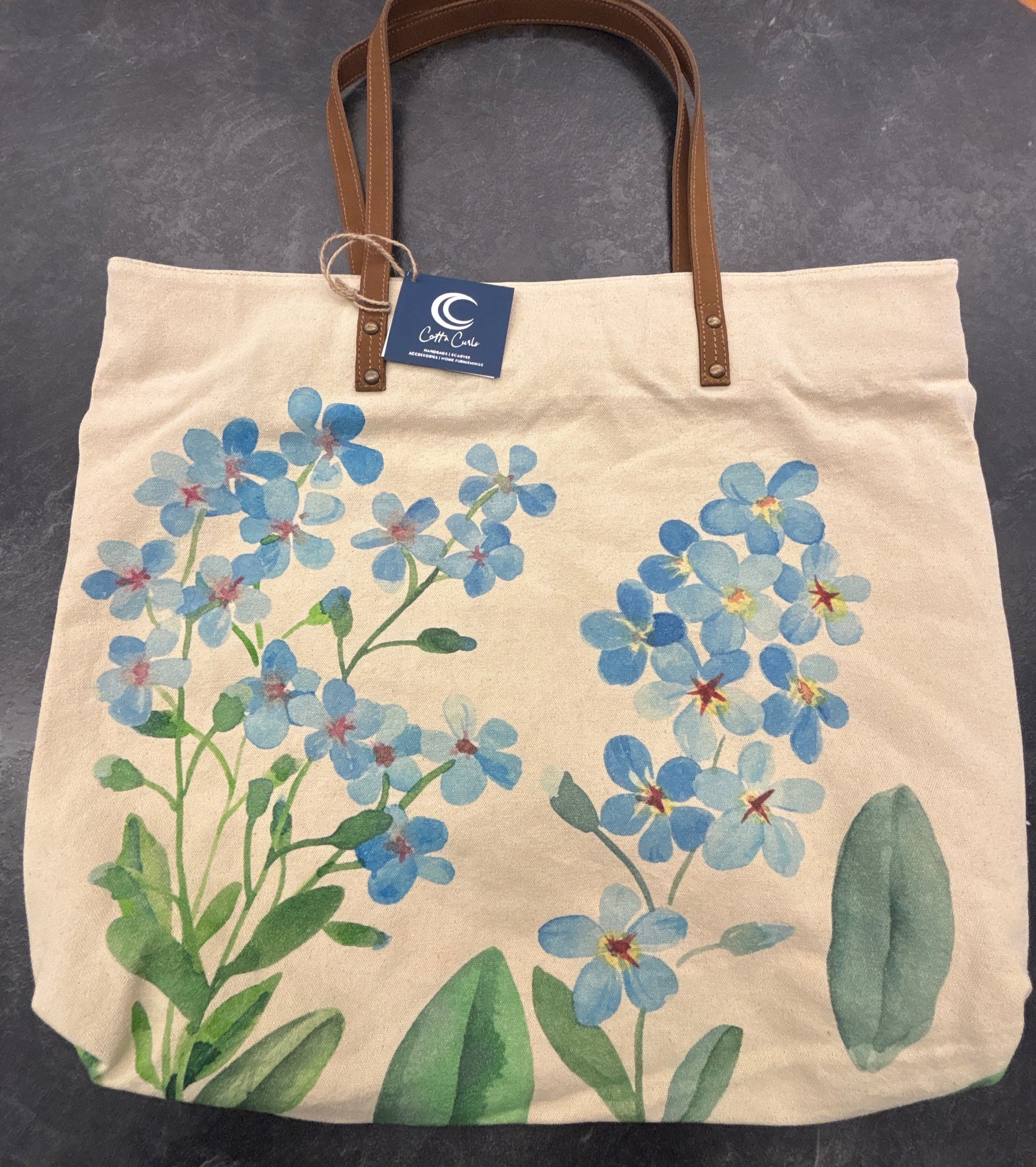 Forget Me Not Canvas Large Tote