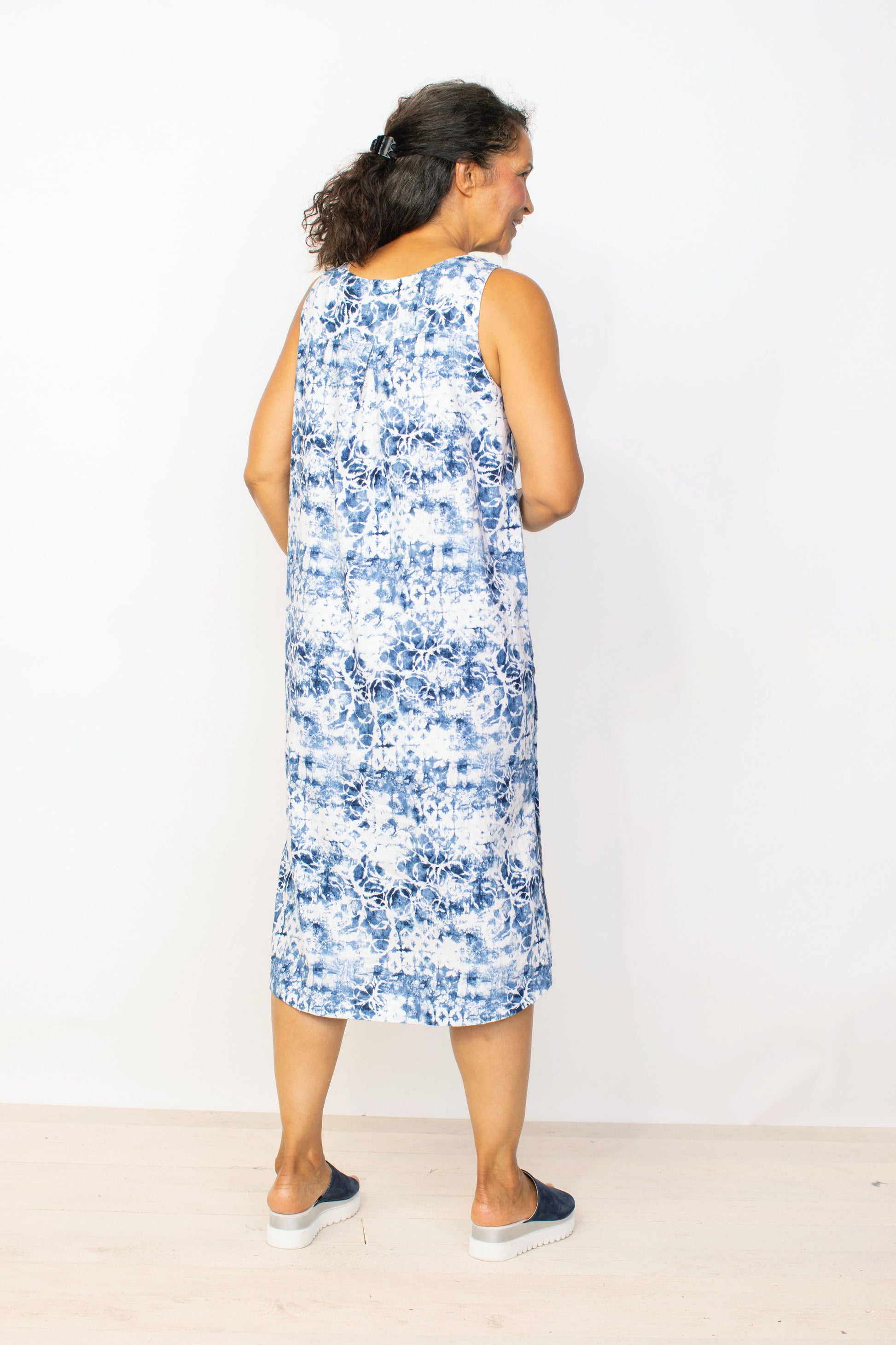 Linen Batik Dress - Twilight / XS Linen Batik Dress - Twilight / XS