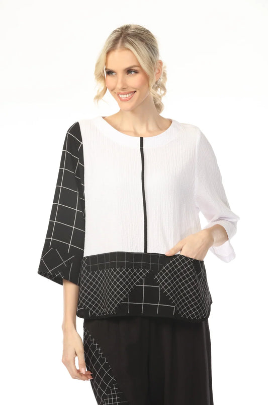 Moonlight Mixed Media Blouse