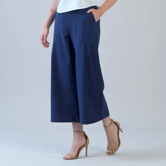 Cotton Pleated Ankle Pant