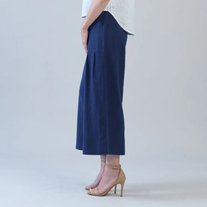 Cotton Pleated Ankle Pant