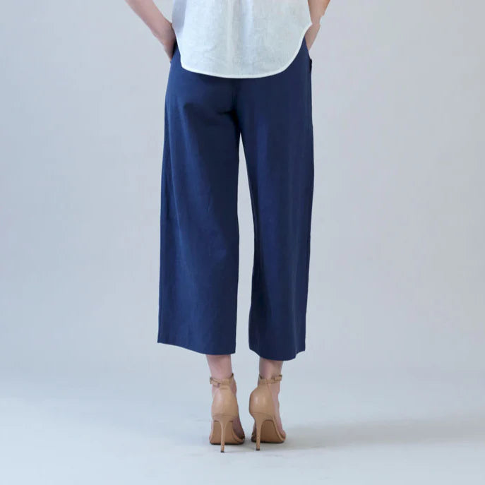 Cotton Pleated Ankle Pant
