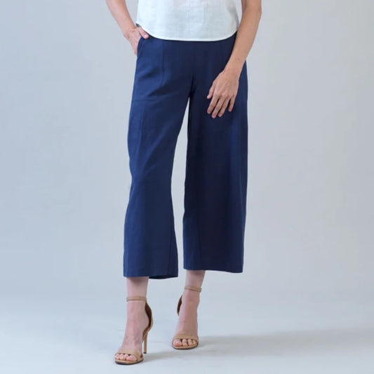 Cotton Pleated Ankle Pant