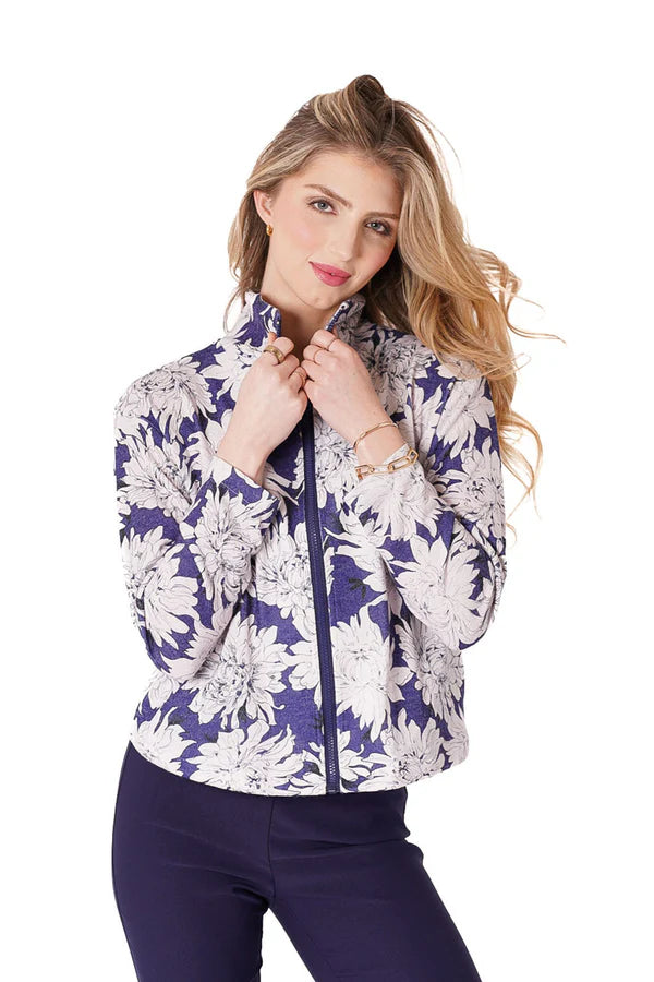 Floral Zip Up Cardigan