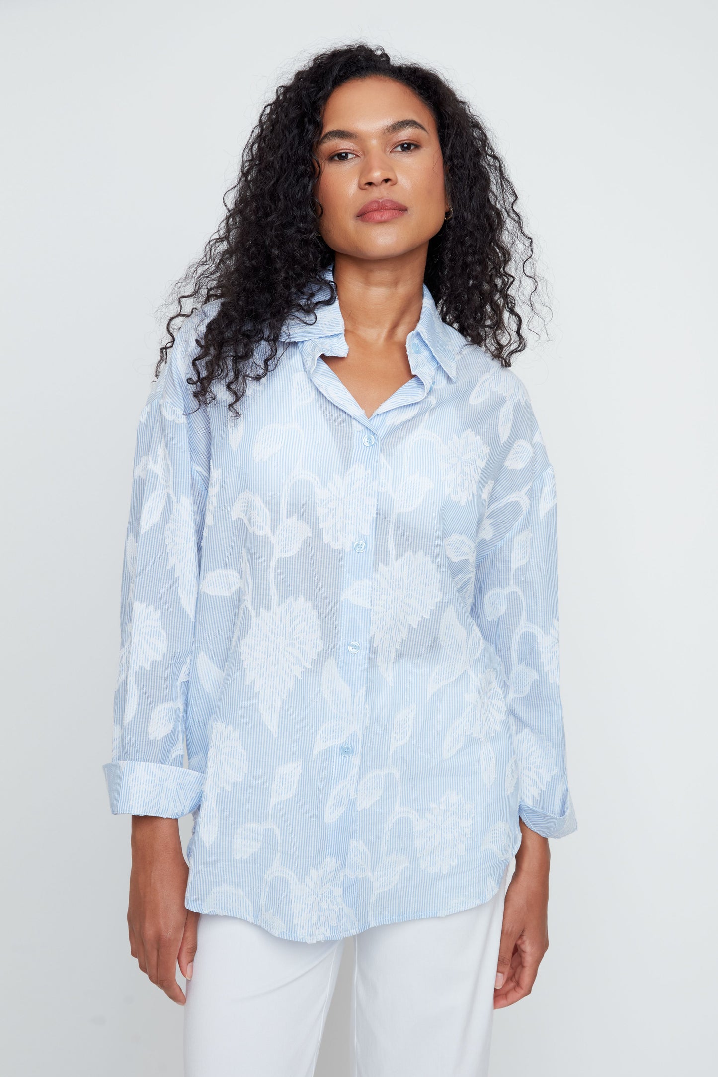 Blue Combo Floral Blouse