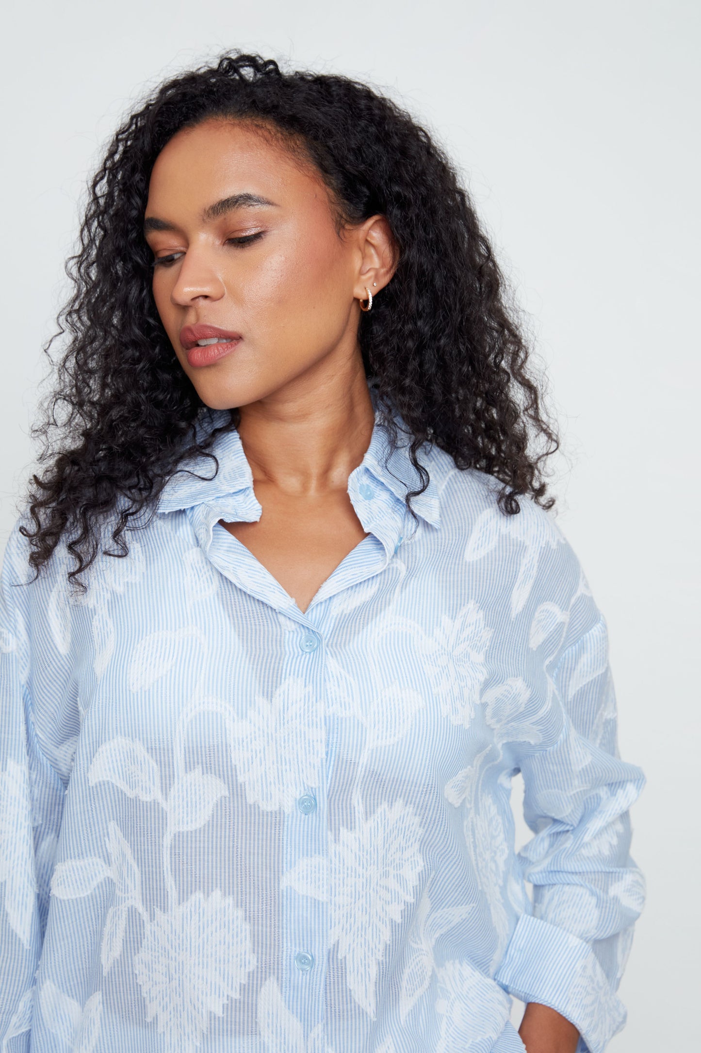 Blue Combo Floral Blouse