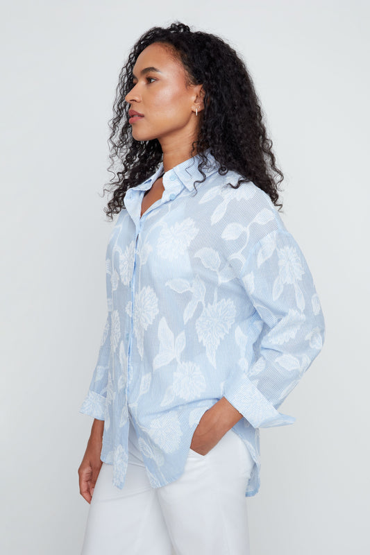 Blue Combo Floral Blouse
