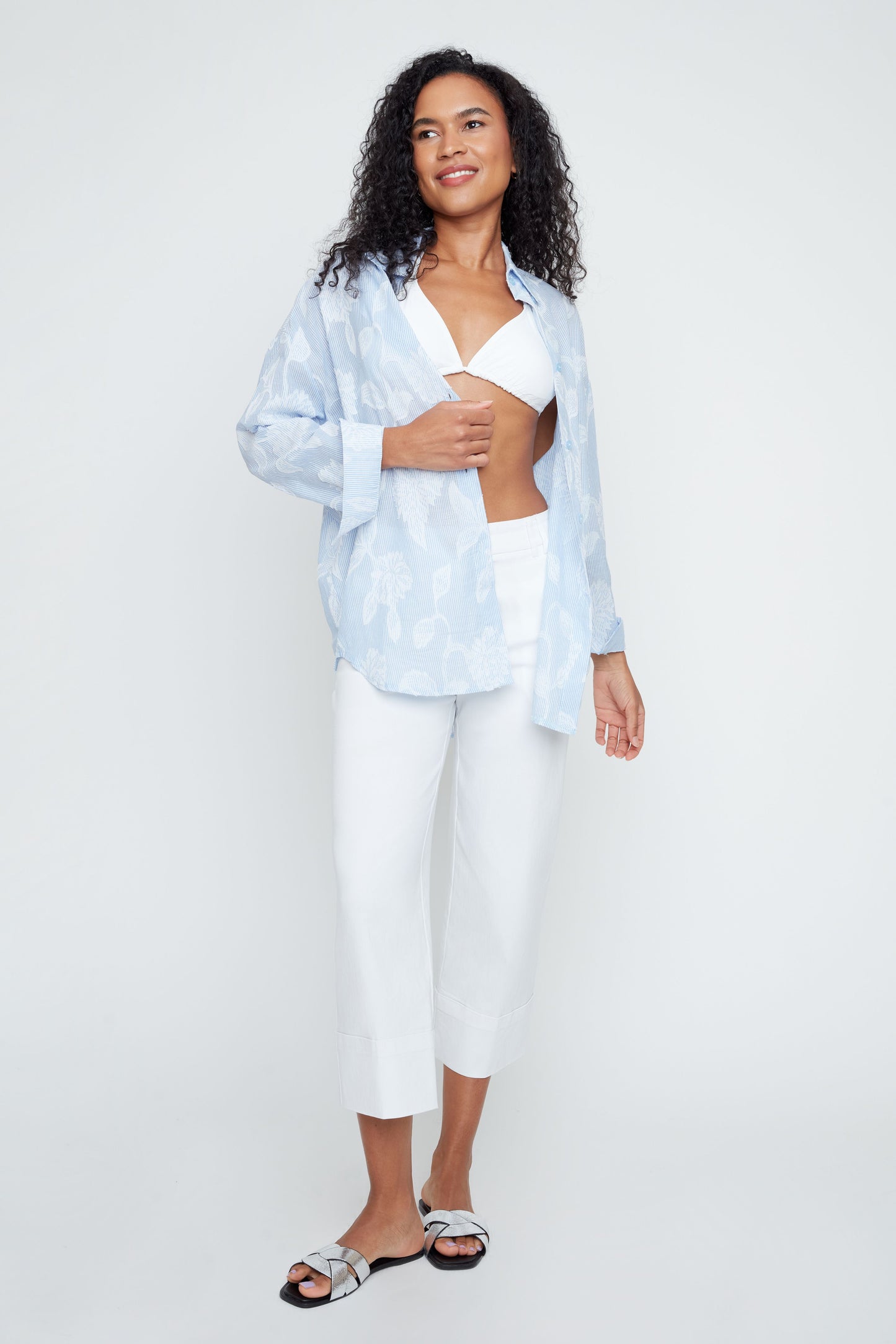 Blue Combo Floral Blouse