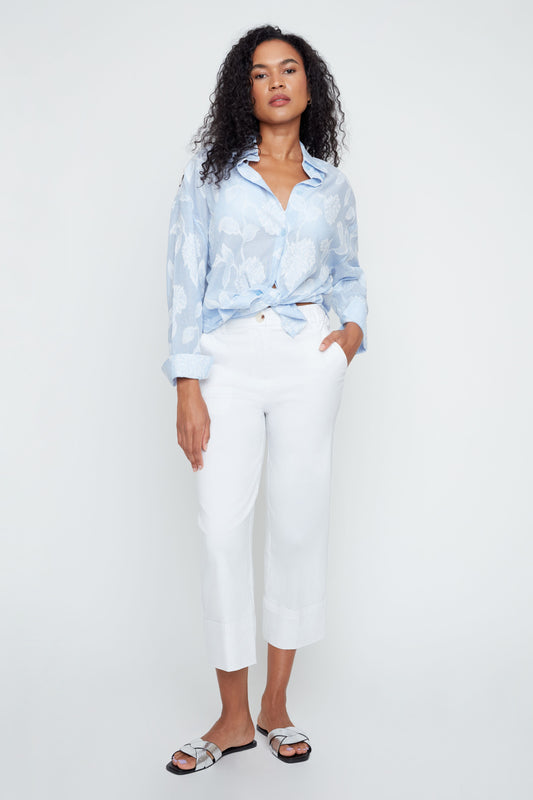 Blue Combo Floral Blouse