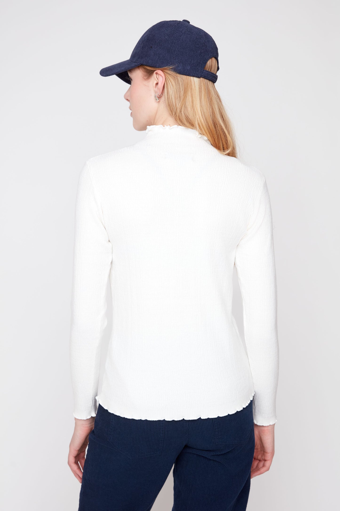 Ruffle Mock Neck Sweater