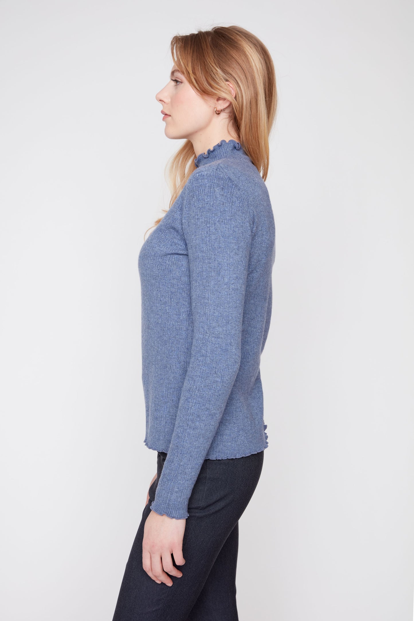 Ruffle Mock Neck Sweater
