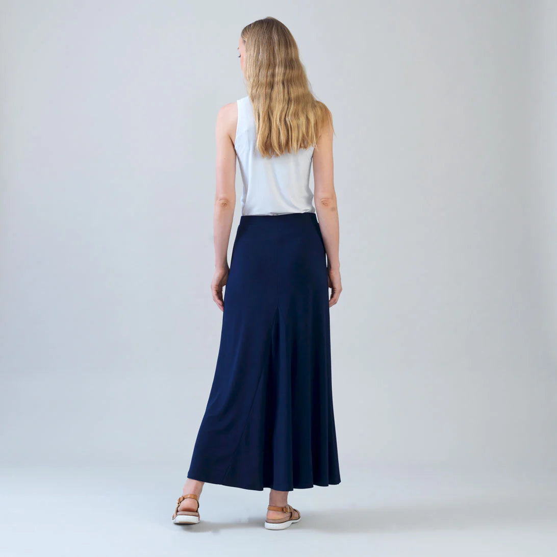Hi-Low Drape Maxi Skirt