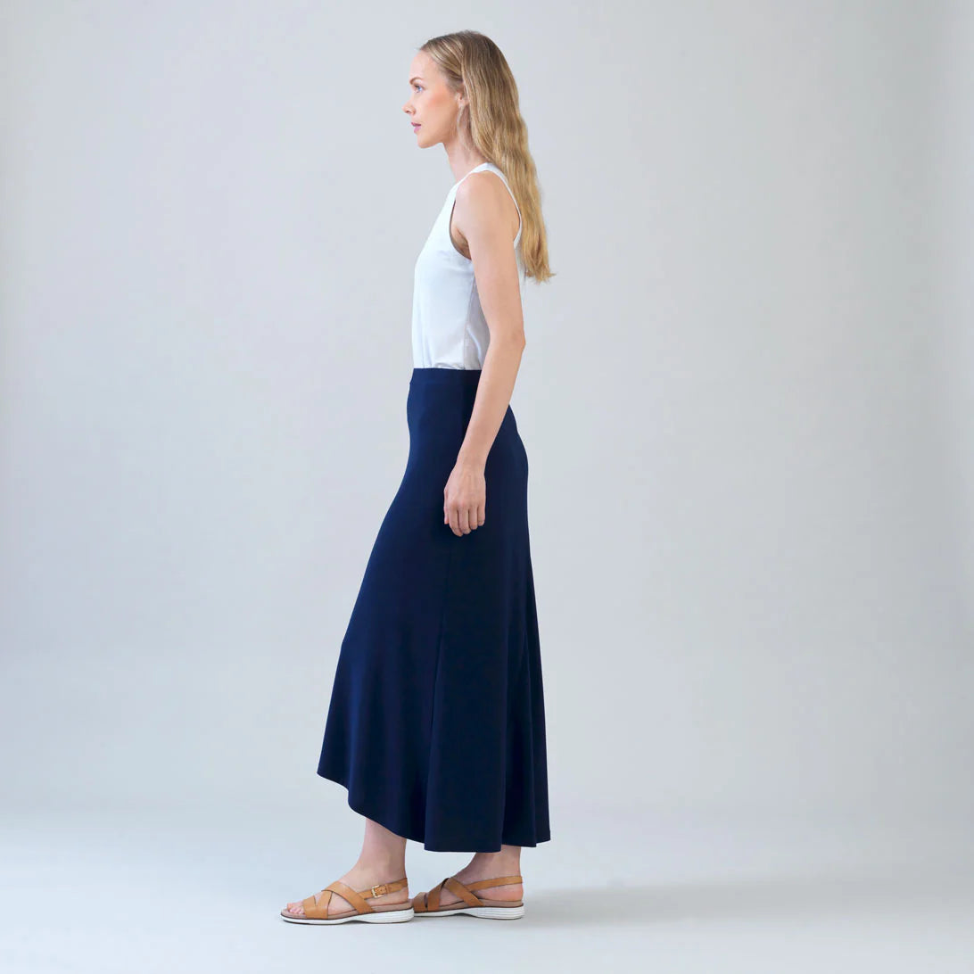 Hi-Low Drape Maxi Skirt