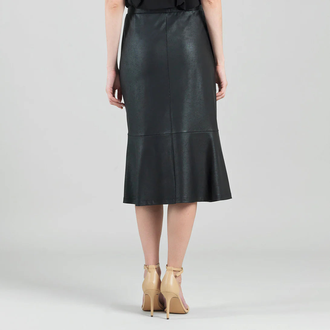 Liquid Leather Flounce Skirt