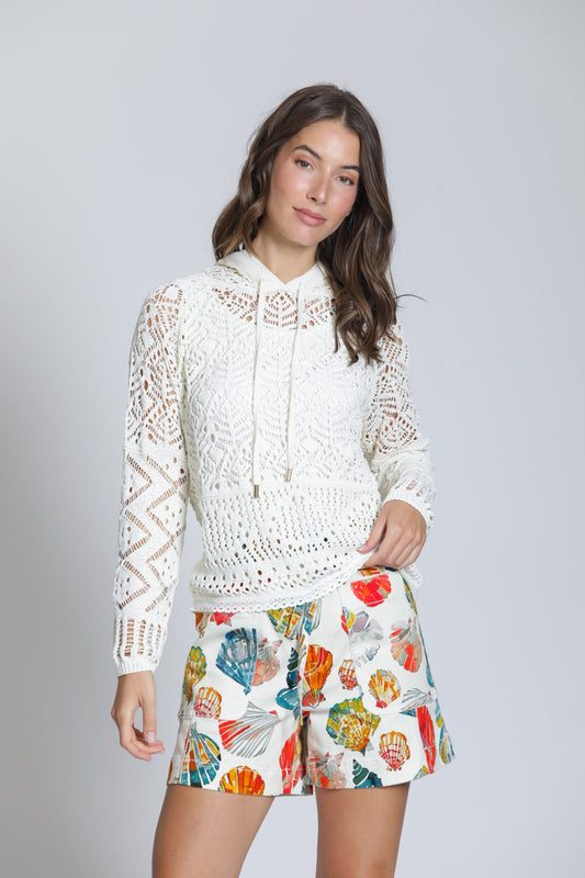 Crochet Pullover Hoodie