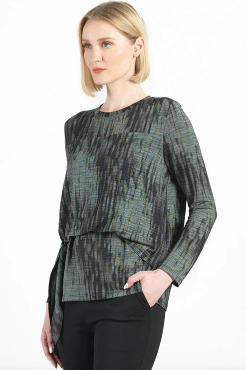 Soft Pleats Print Blouse