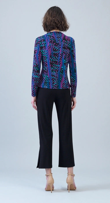Track Stripe Front Tie Blouse