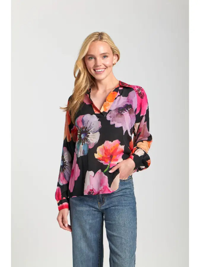 Placket Pullover Blouse