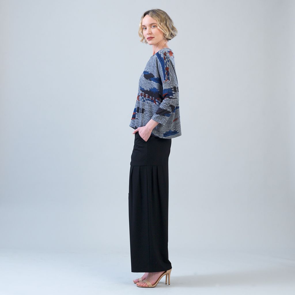 Abstract Print Knit Top