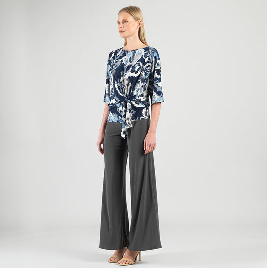 Abstract Floral Side Tie Top