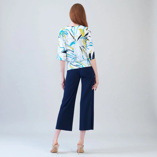 Floral Leaves Side Tie Blouse