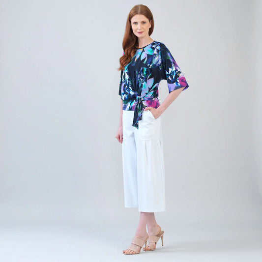 Side Tie Floral Blouse