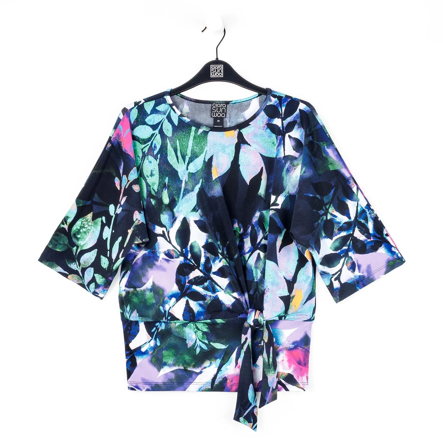 Side Tie Floral Blouse