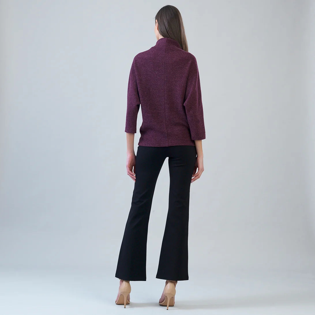 Ribbed Funnel Neck Sweater