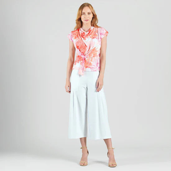 Drape Neck Loop Blouse